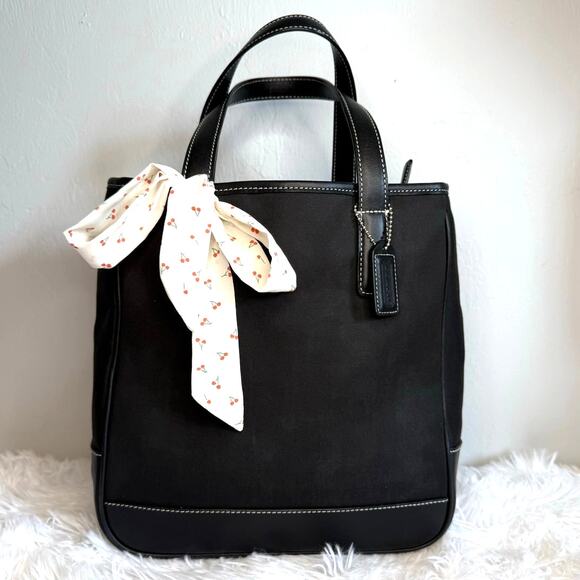 Vintage COACH y2k Black Hampton Canvas Tote - Picture 1 of 10